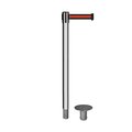 Montour Line Stanchion Belt Barrier Removable Base Pol.Steel Post 11ft.Bk/R H Belt MX630R-PS-BRH-110